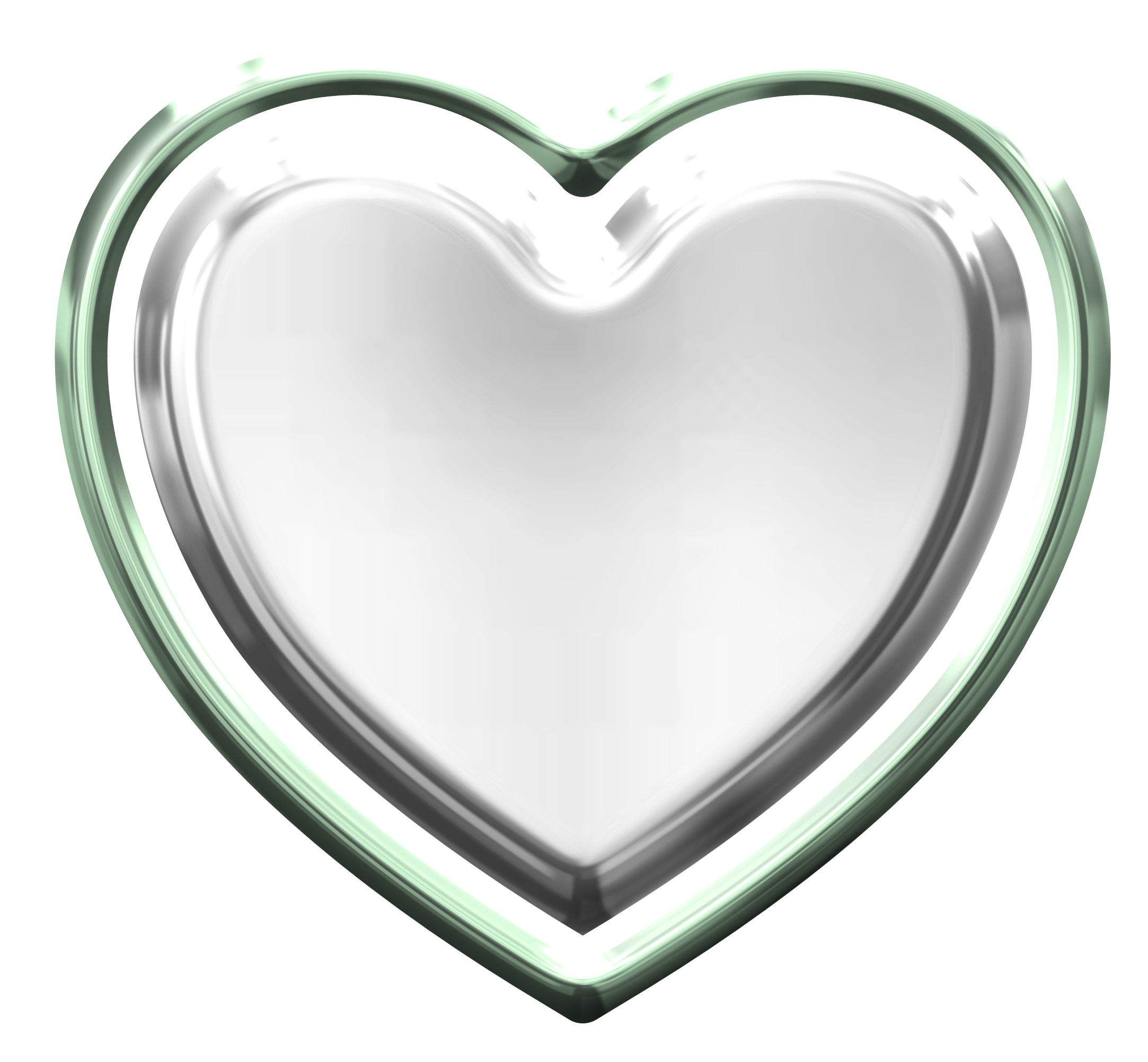 Silver Heart PNG Image