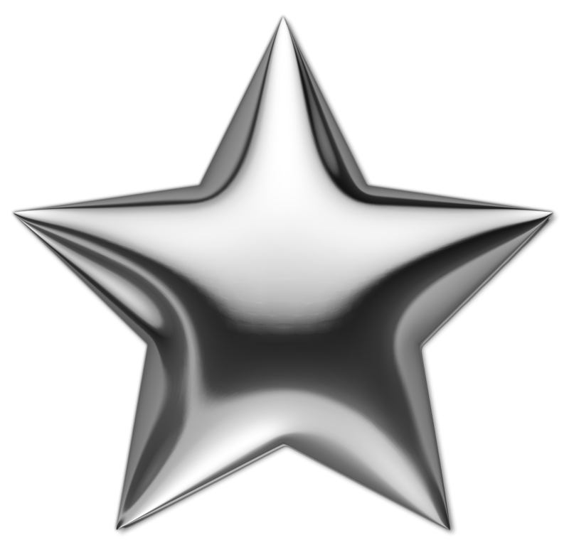 Silver Star PNG Image