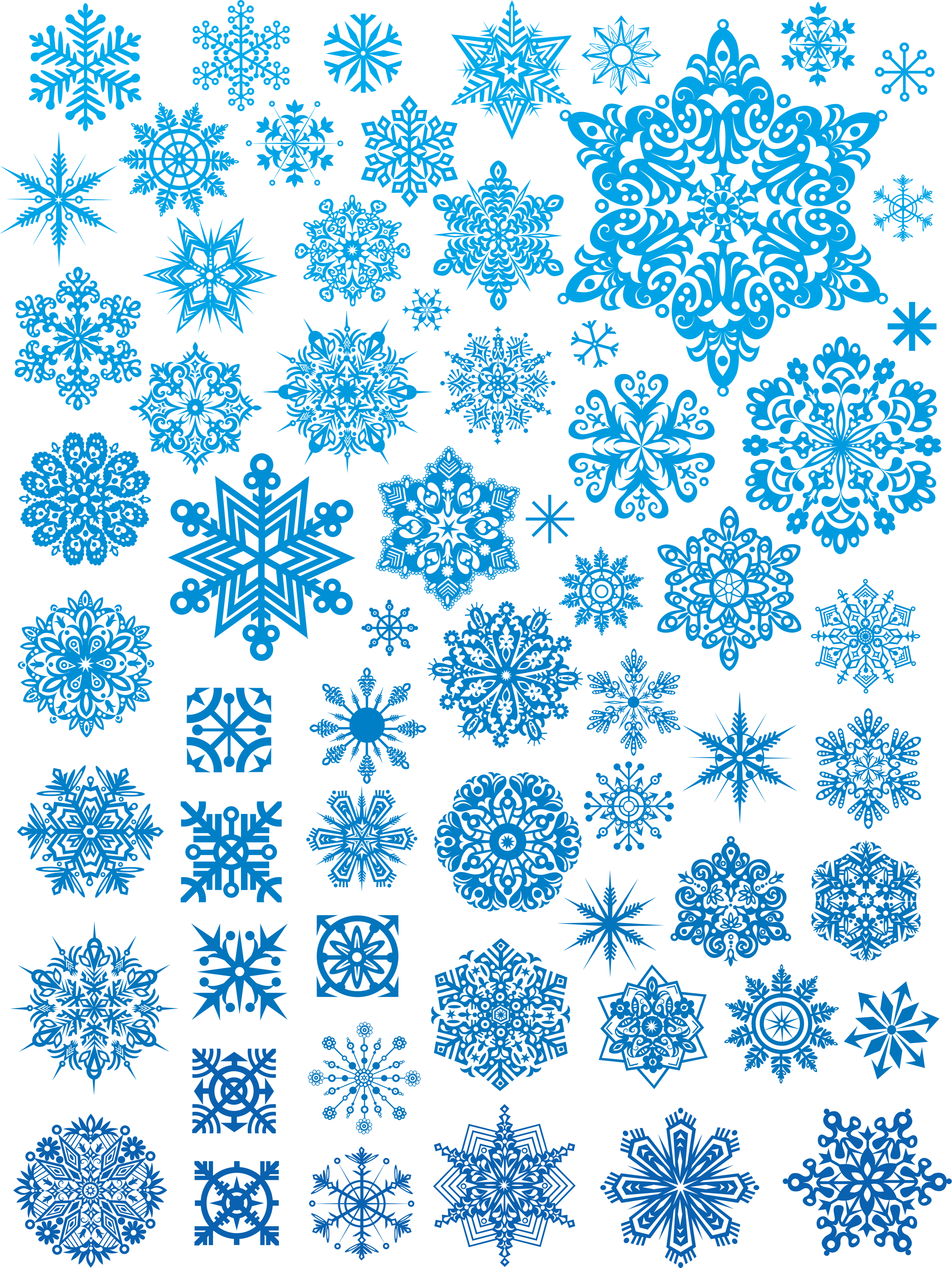 Icy Snowflake Collection PNG Image