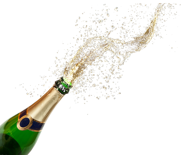 Sparkling Wine From A Bottle PNG Image