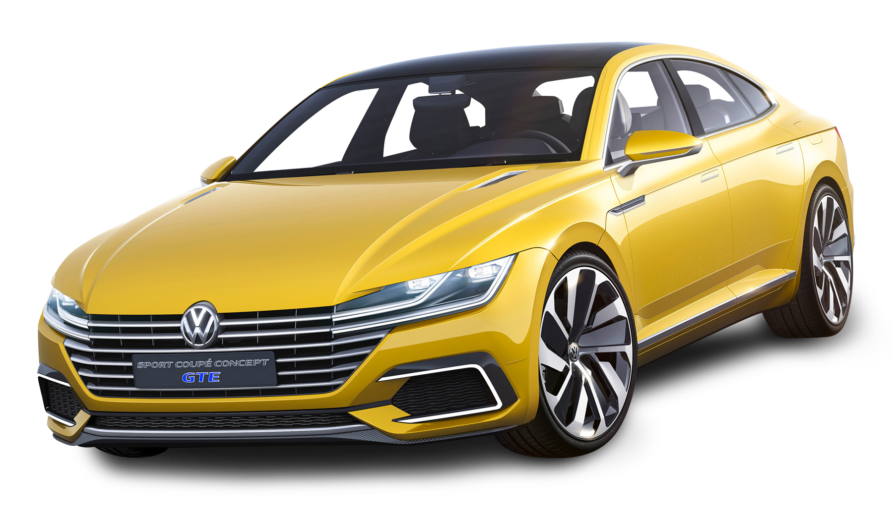 Volkswagen Sport Coupe GTE Yellow Car PNG Image