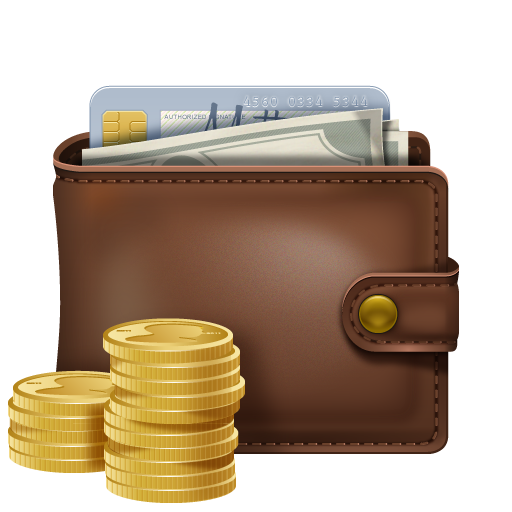 Wallet With Coins PNG Image