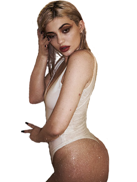 Wet Kylie Jenner looking into the camera PNG Image