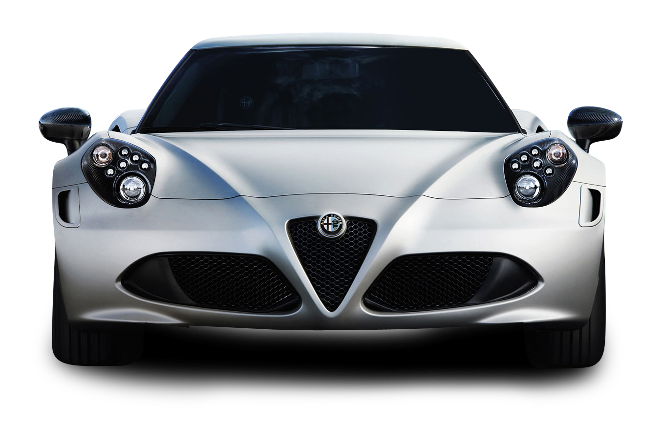 White Alfa Romeo 4C Car PNG Image