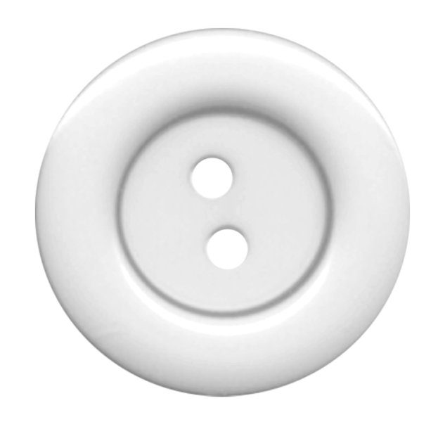 White Cloth Button With 2 Hole PNG Image