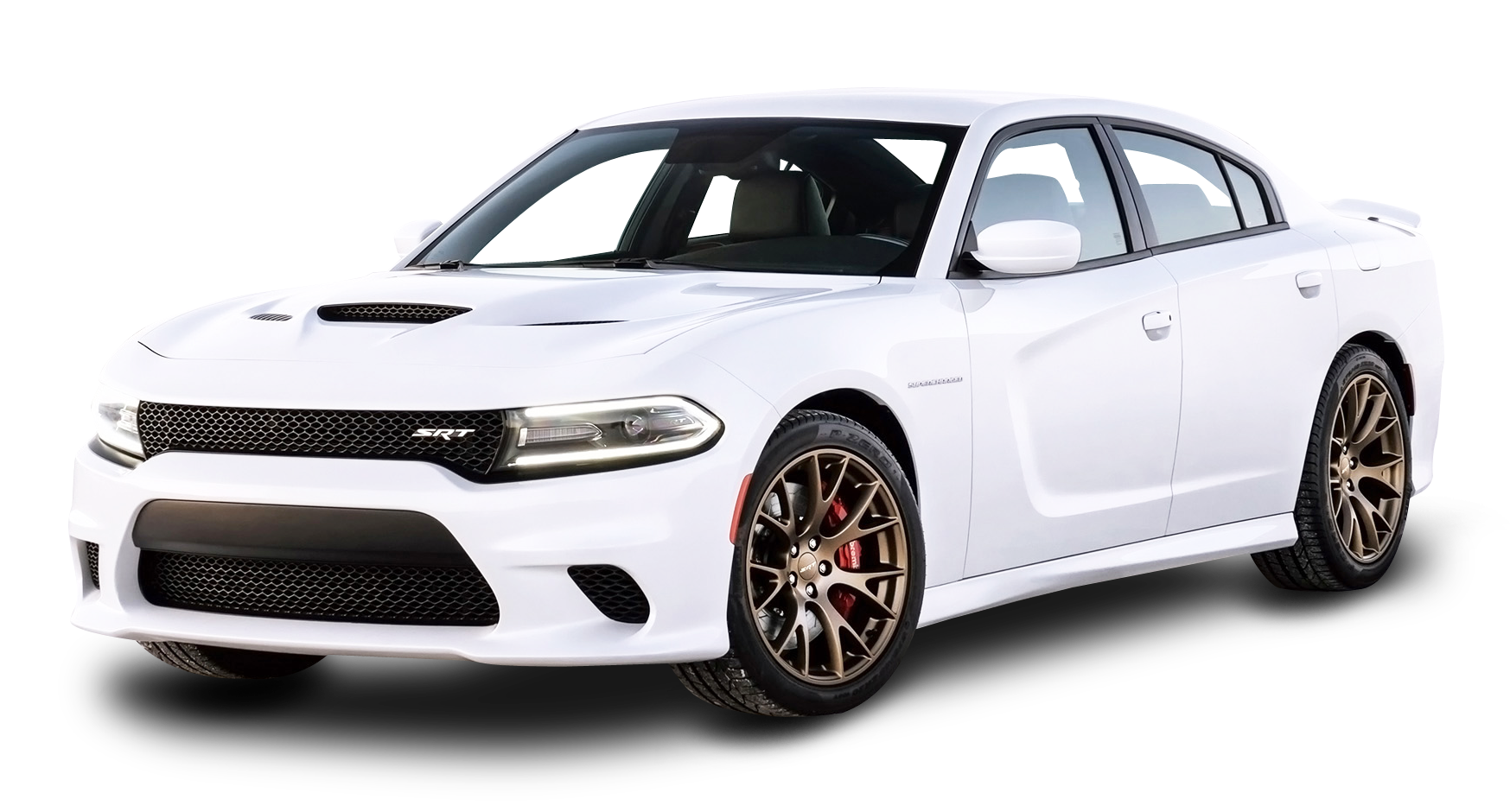 White Dodge Charger Car PNG Image