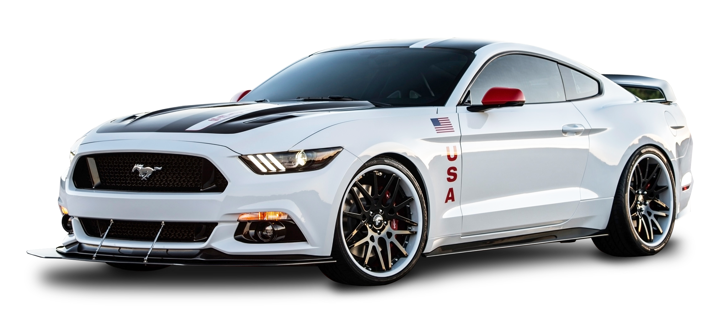 White Ford Mustang Apollo Car PNG Image