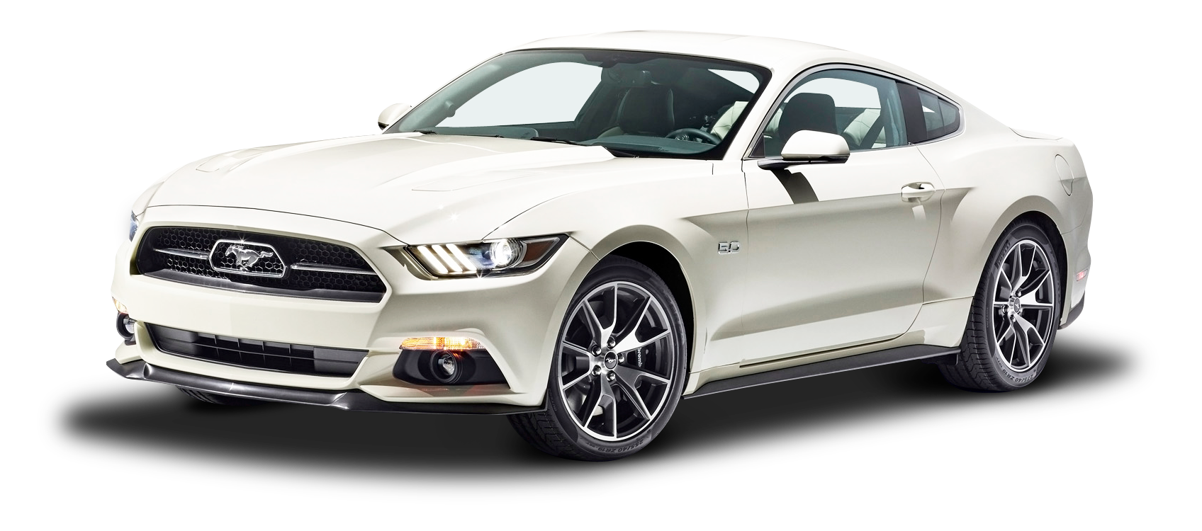White Ford Mustang GT Fastback Car PNG Image