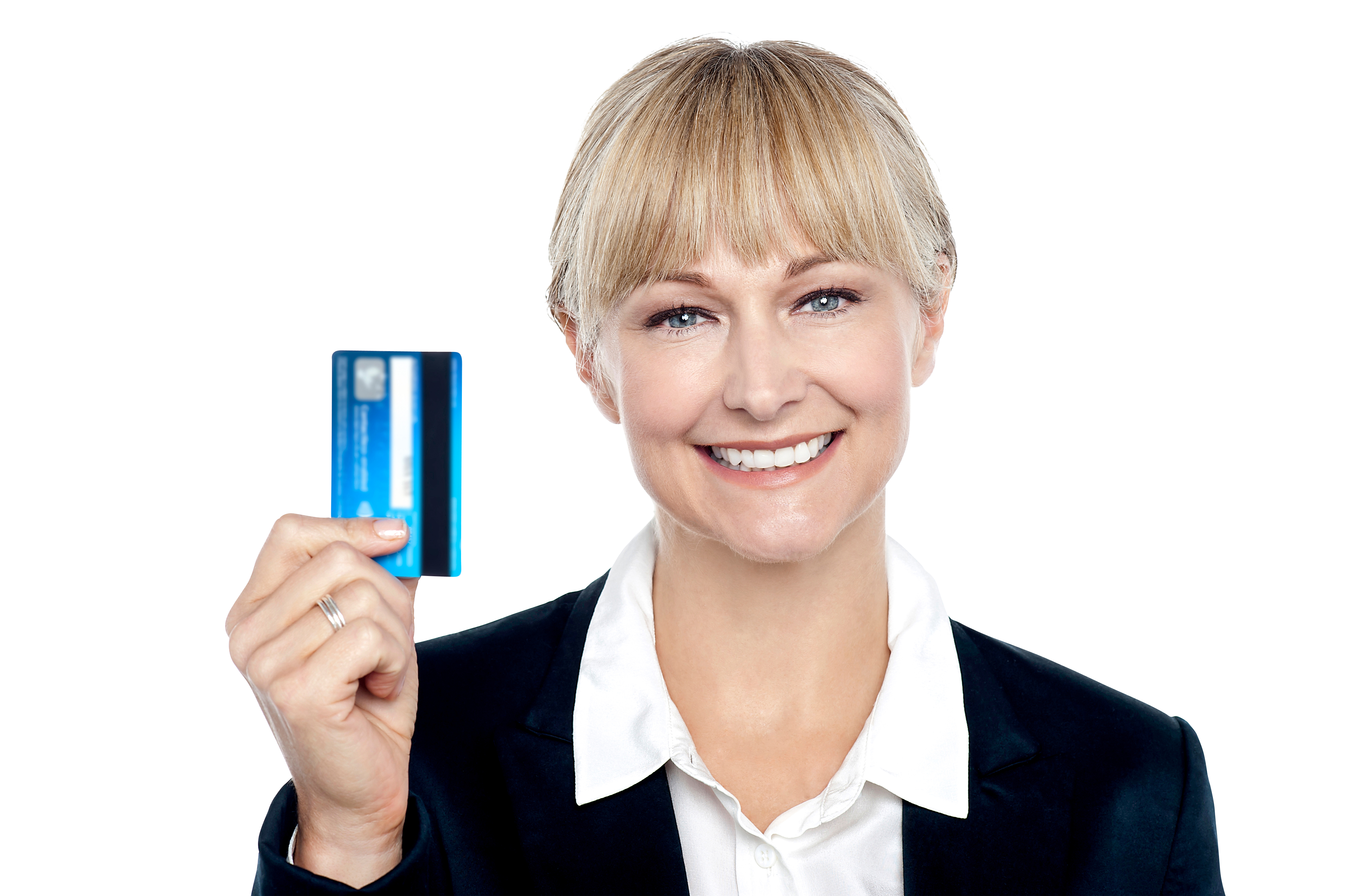 Women Holding Credit Card PNG Image