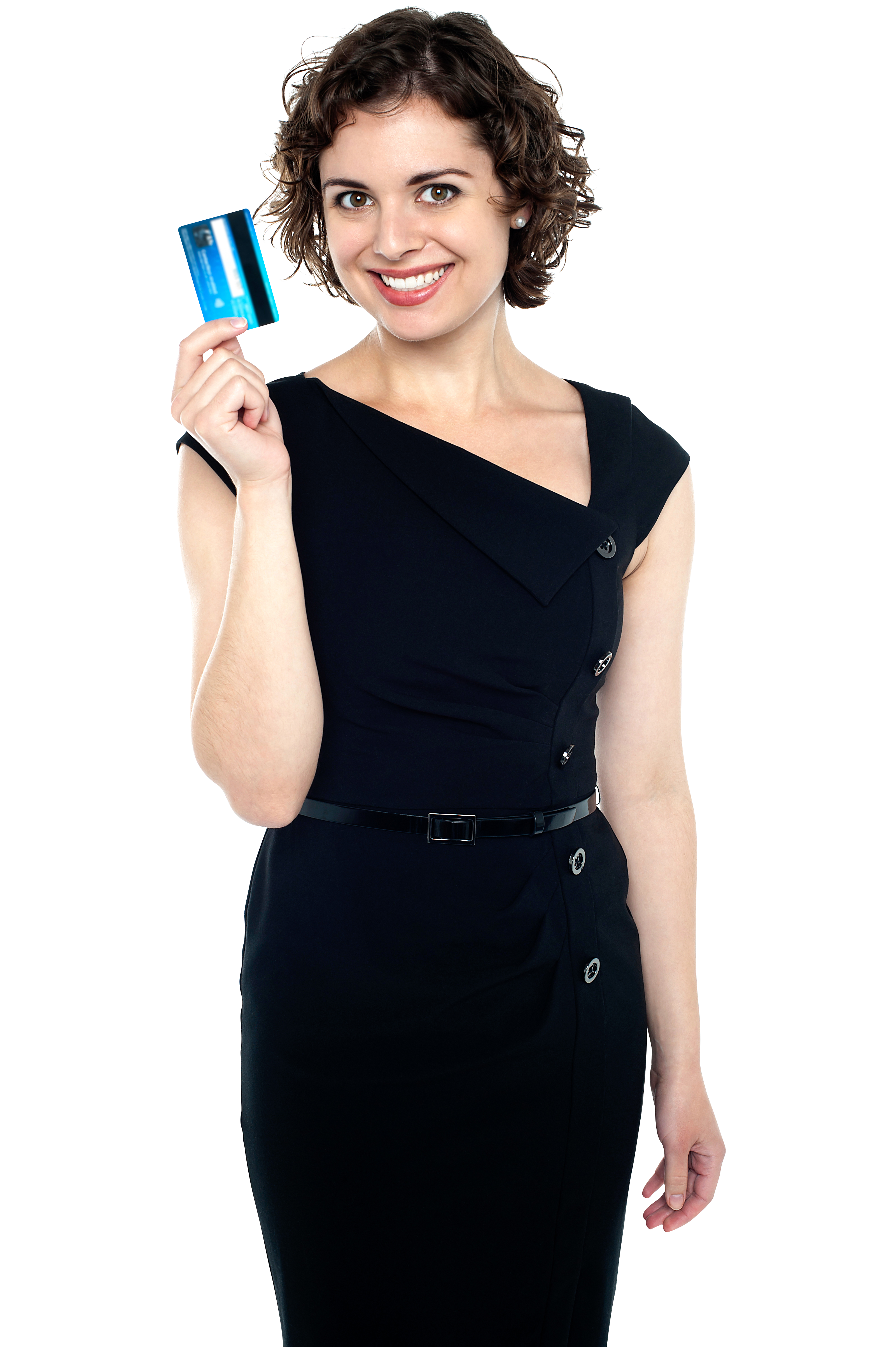 Women Holding Credit Card PNG Image