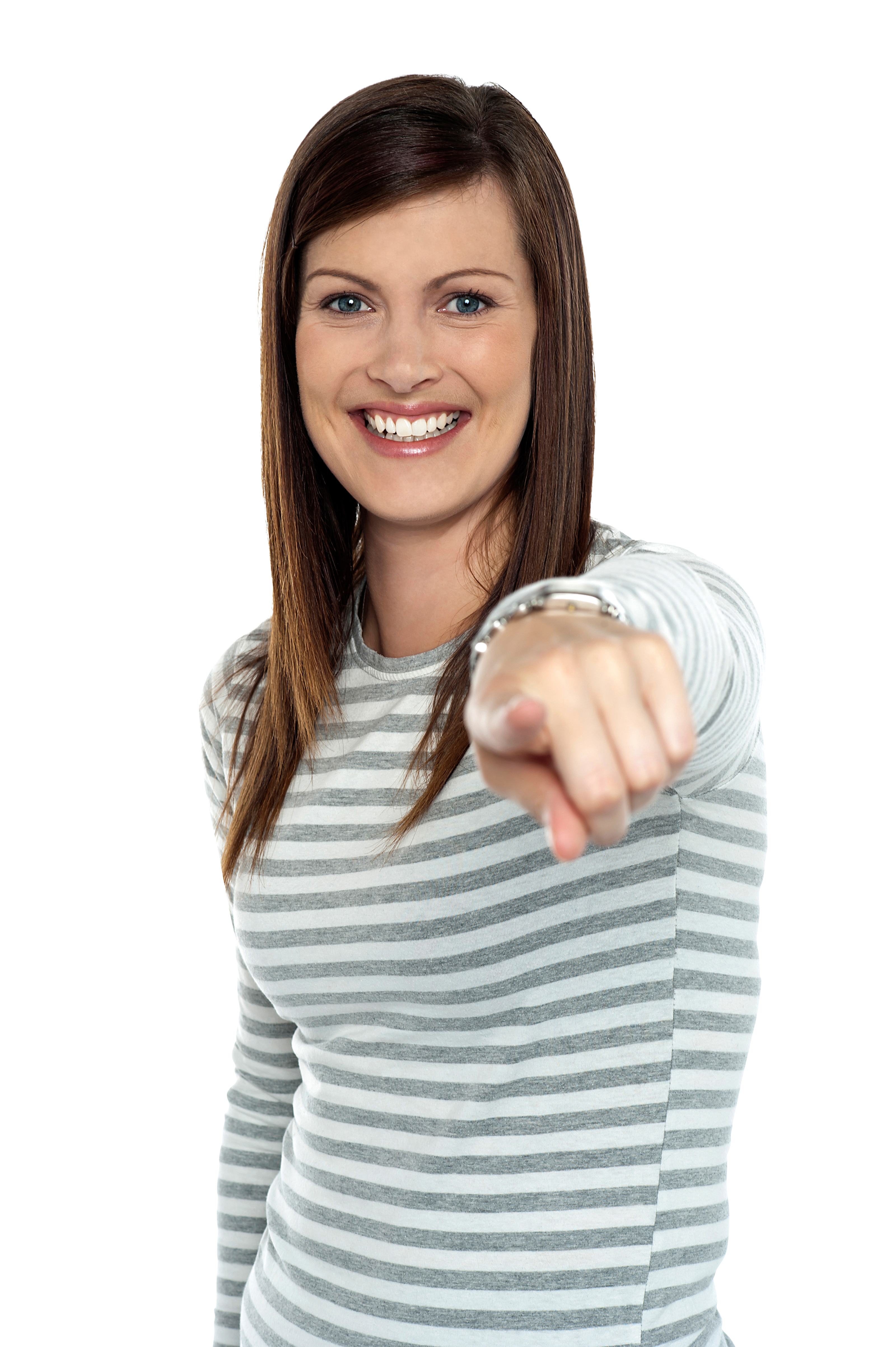 Women Pointing Front PNG Image
