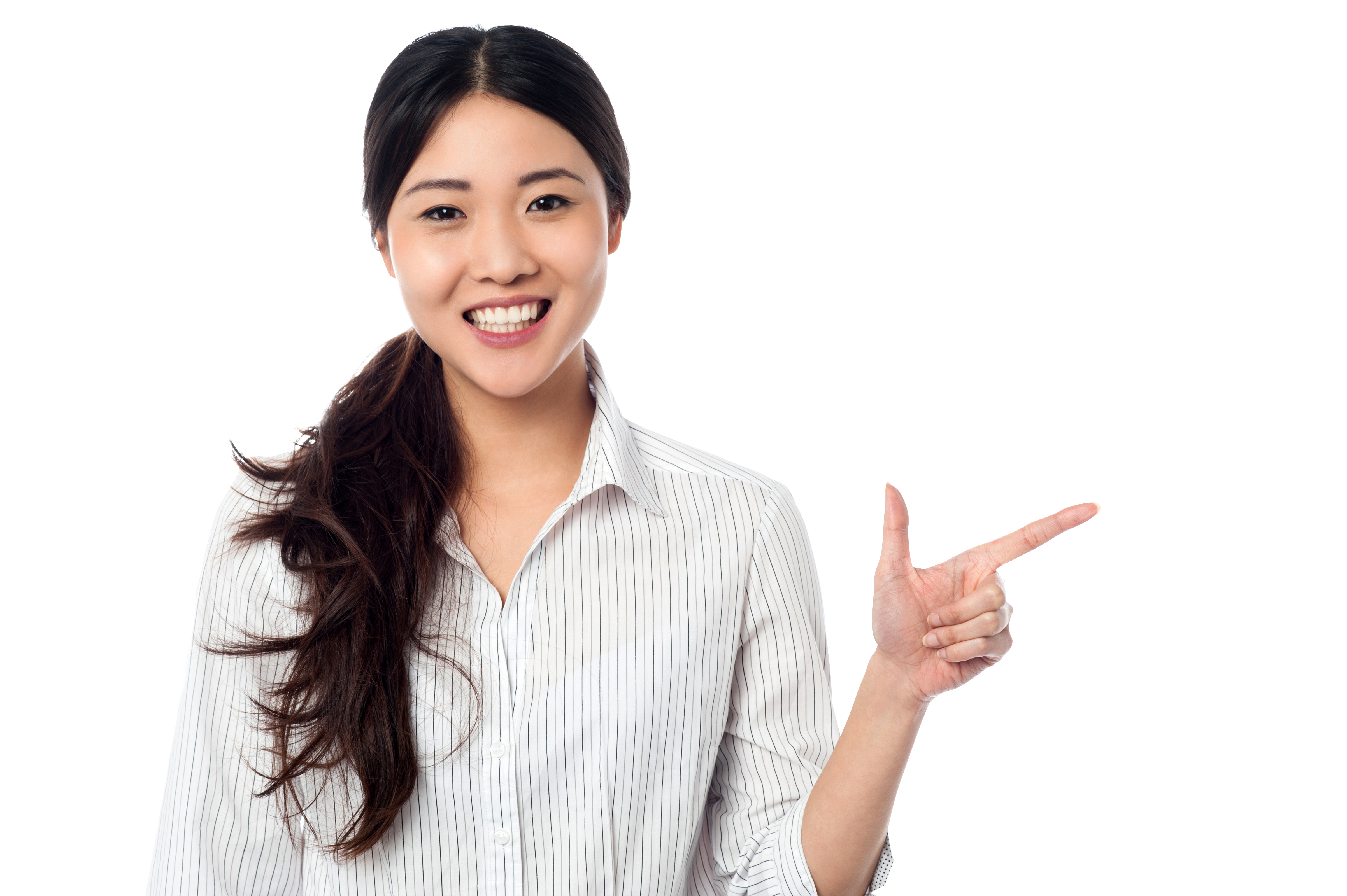 Women Pointing Right PNG Image