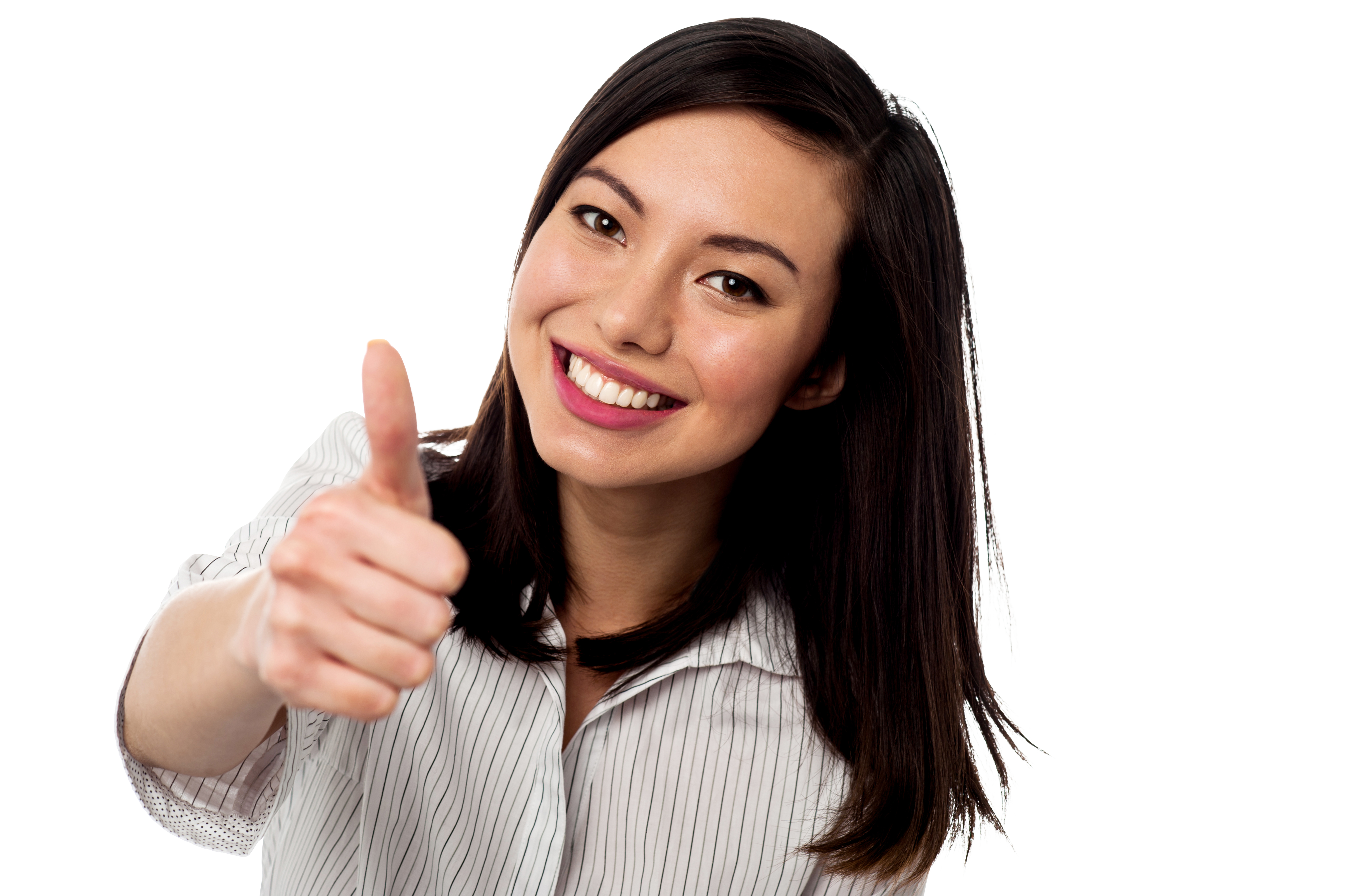 Women Pointing Thumbs Up PNG Image