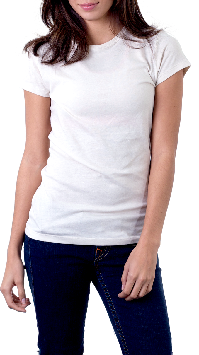 Women's White T-Shirt PNG Image