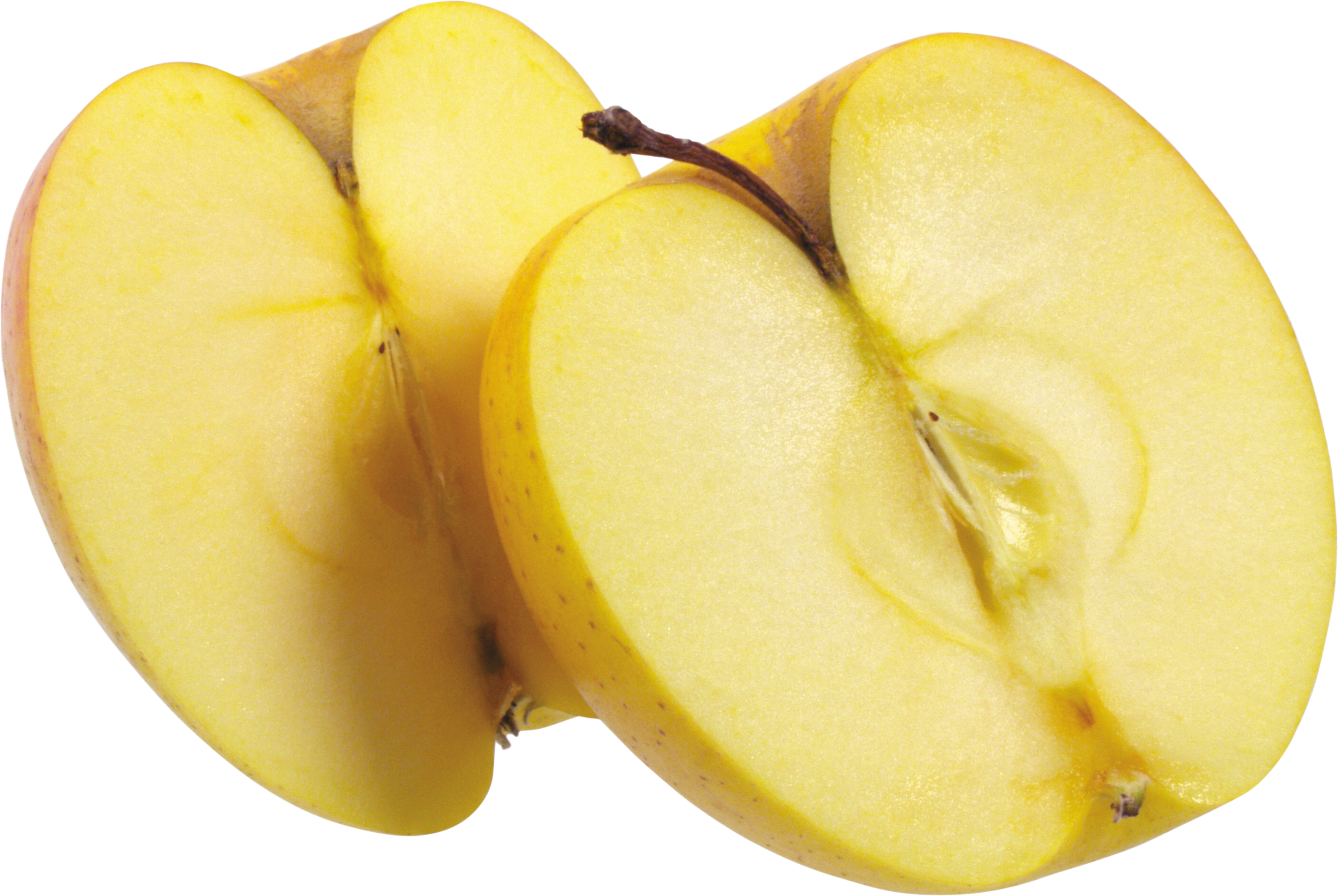 Yellow Apple Cut in half PNG Image