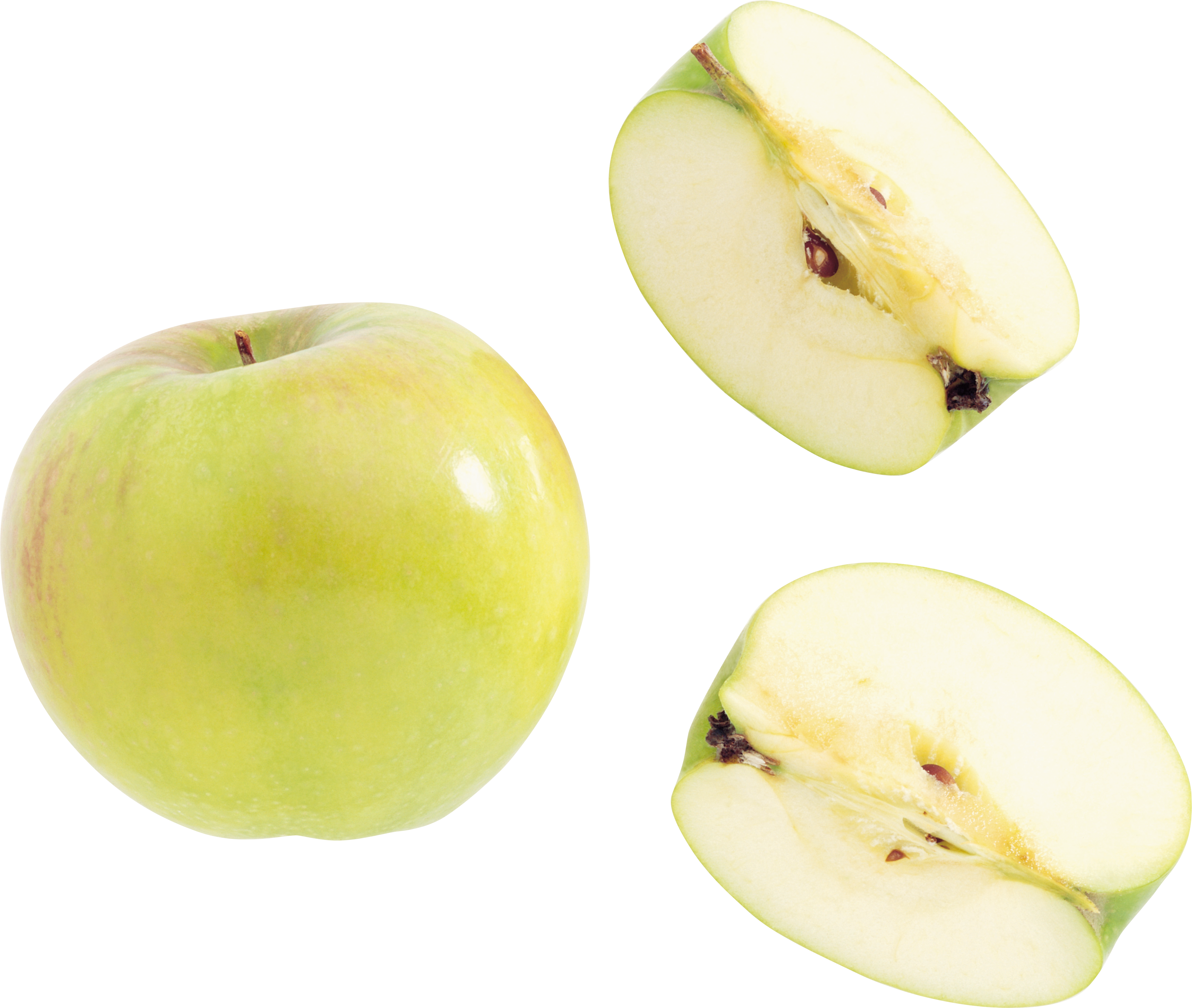 Yellow Apple Cut PNG Image
