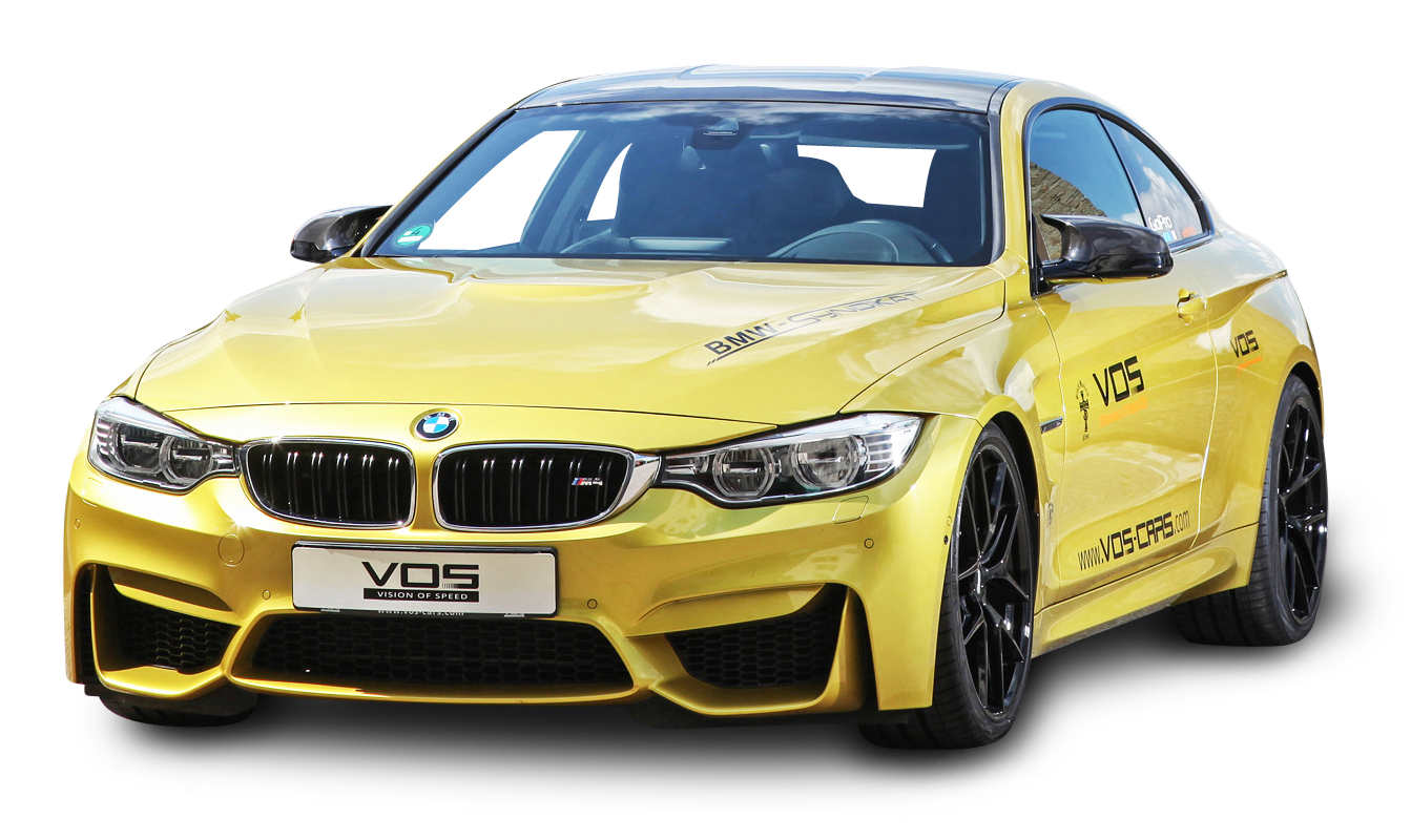 Yellow BMW M4 Car