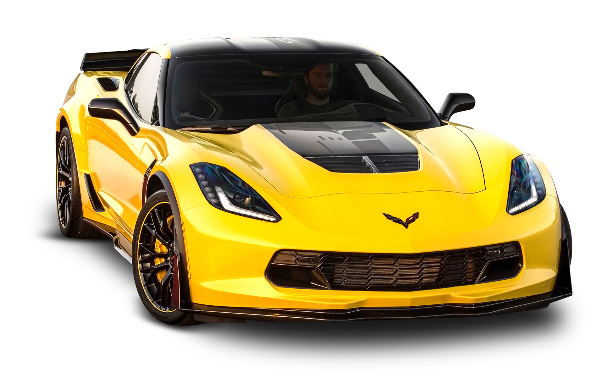 Yellow Chevrolet Corvette Z06 C7 Car PNG Image
