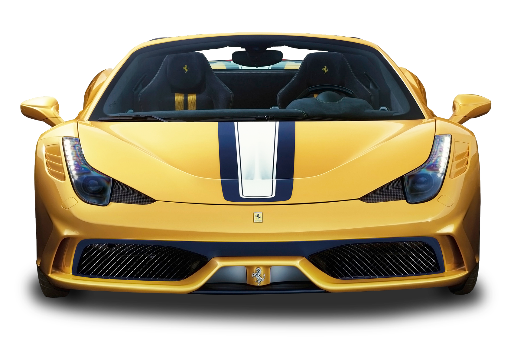 Yellow Ferrari Front View Car PNG Image - PurePNG | Free ...