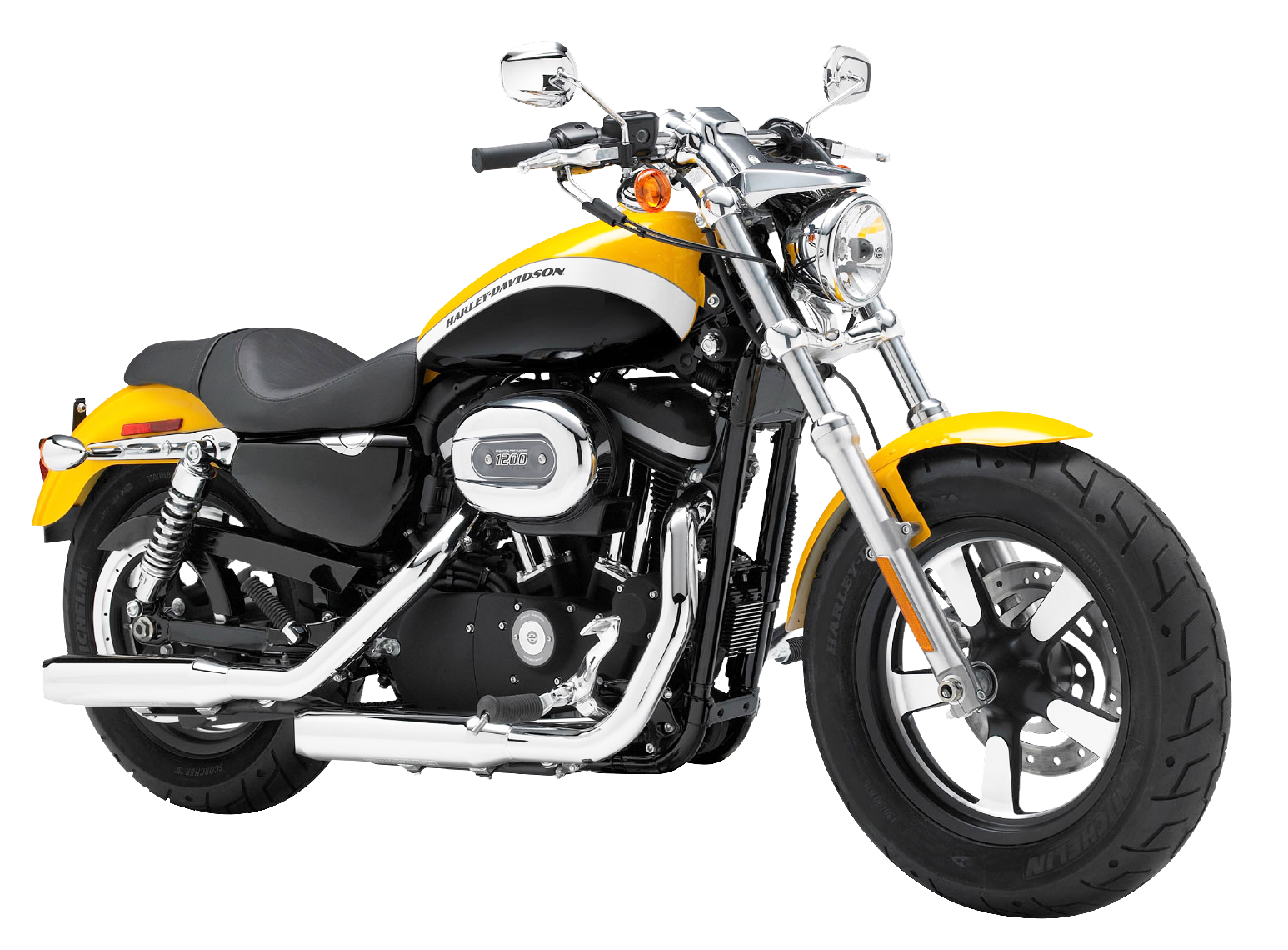Yellow Harley Davidson 1200 Sportster PNG Image
