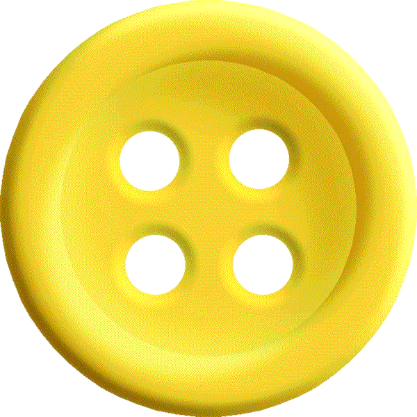 Yellow Sewing Button With 4 Hole PNG Image