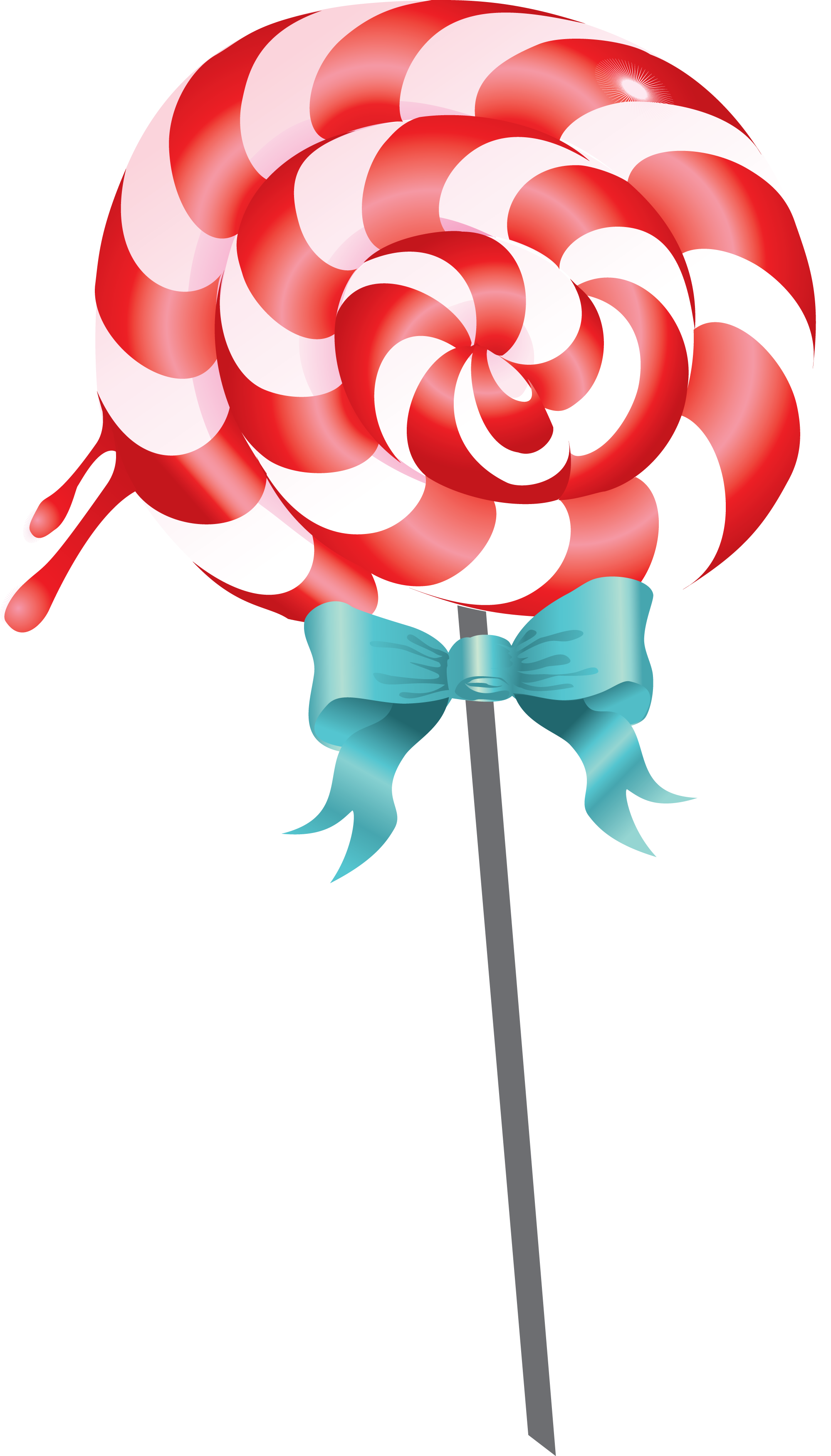 Red and White Lollipop PNG Image