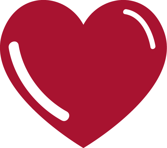 Red Heart with Reflexion PNG Image