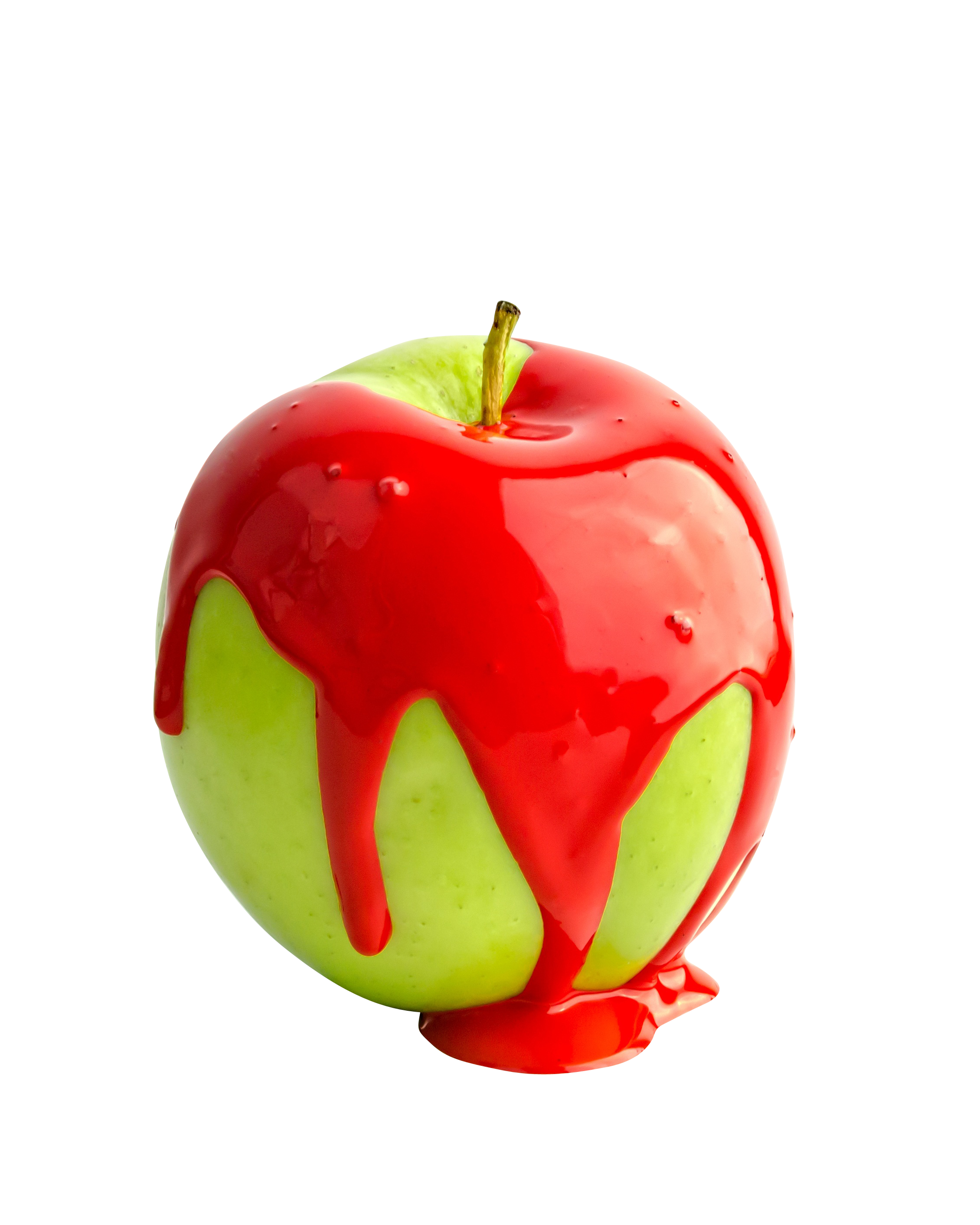 Red Paint on Apple PNG Image