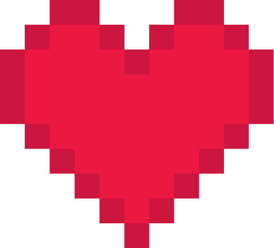 Red Pixel Heart PNG Image