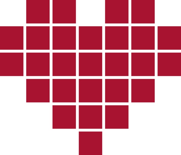 red pixeld heart