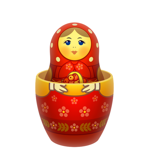 Red Russian Nesting Doll PNG Image
