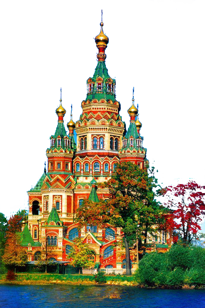 colourful landmark building in russia