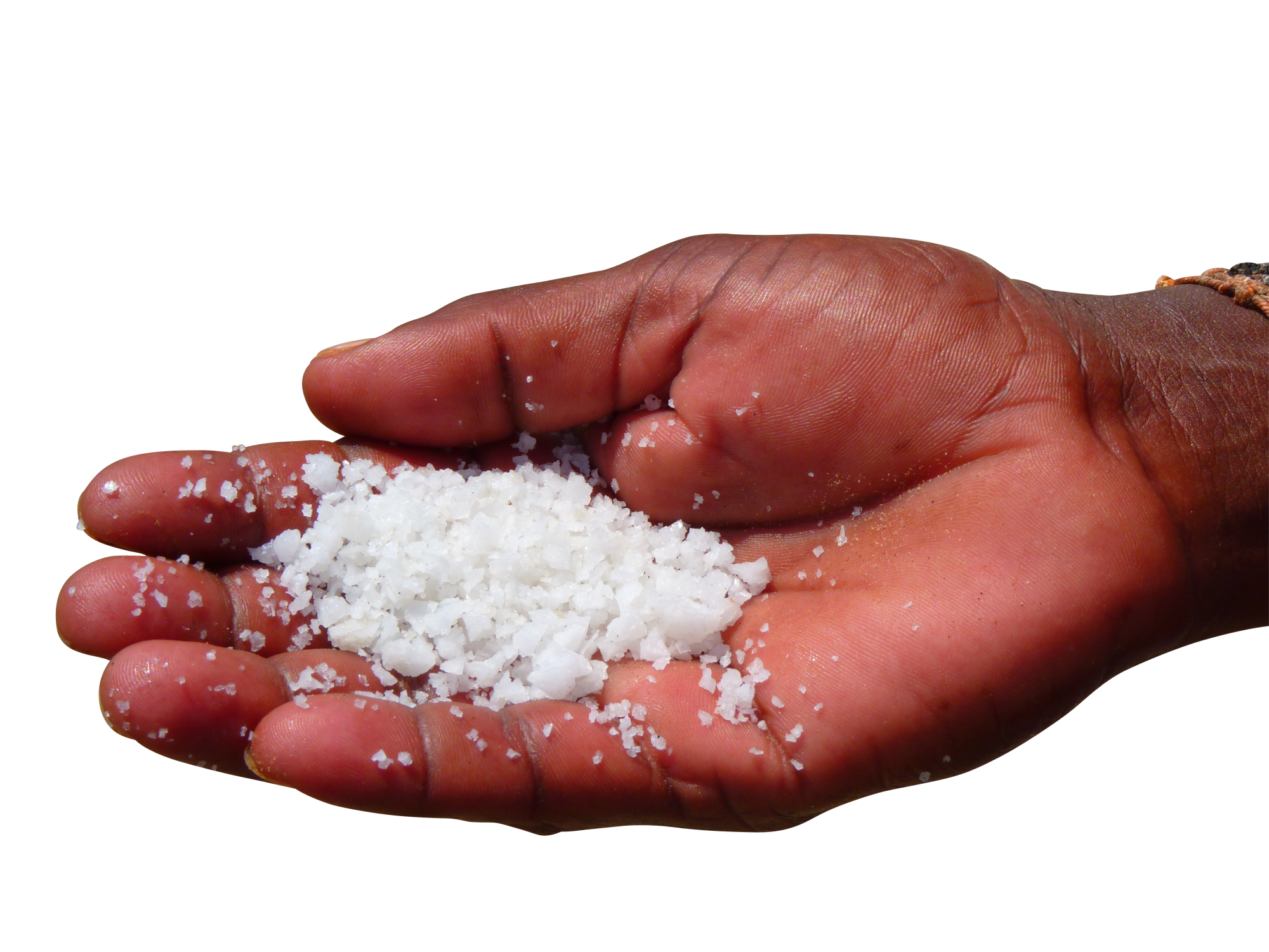 Sea Salt in Palm of Hand PNG Image