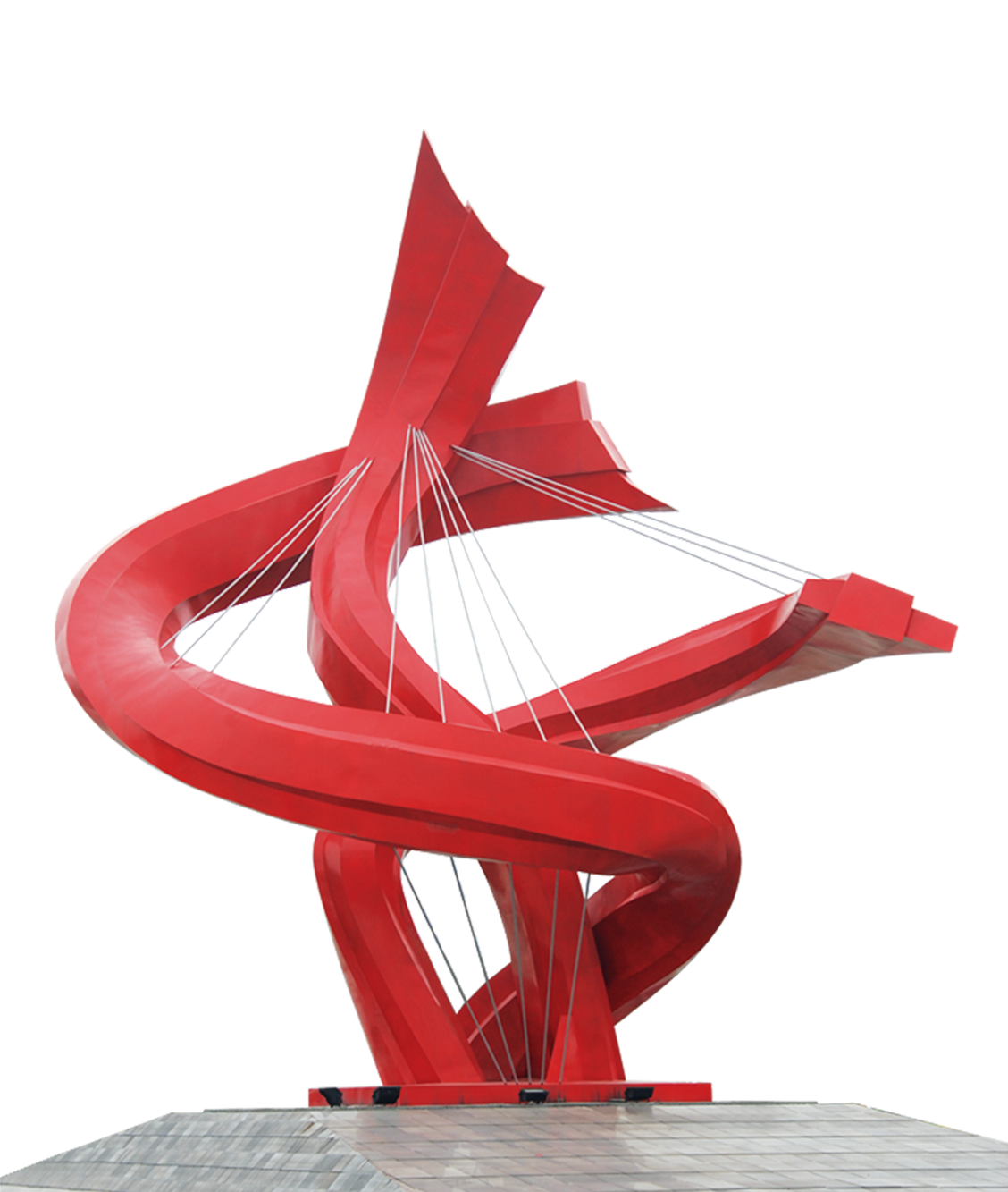 red abstract sculpture piece