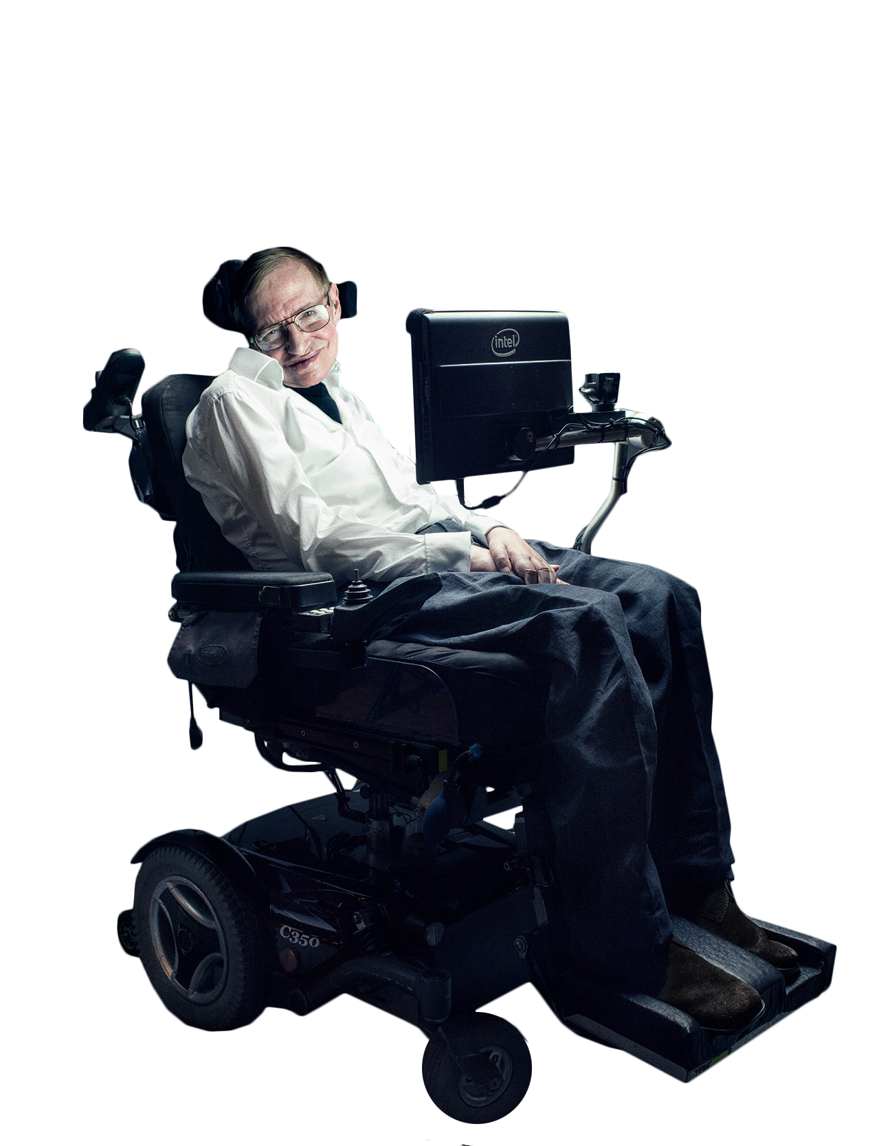 Stephen Hawking in Wheelchair PNG Image
