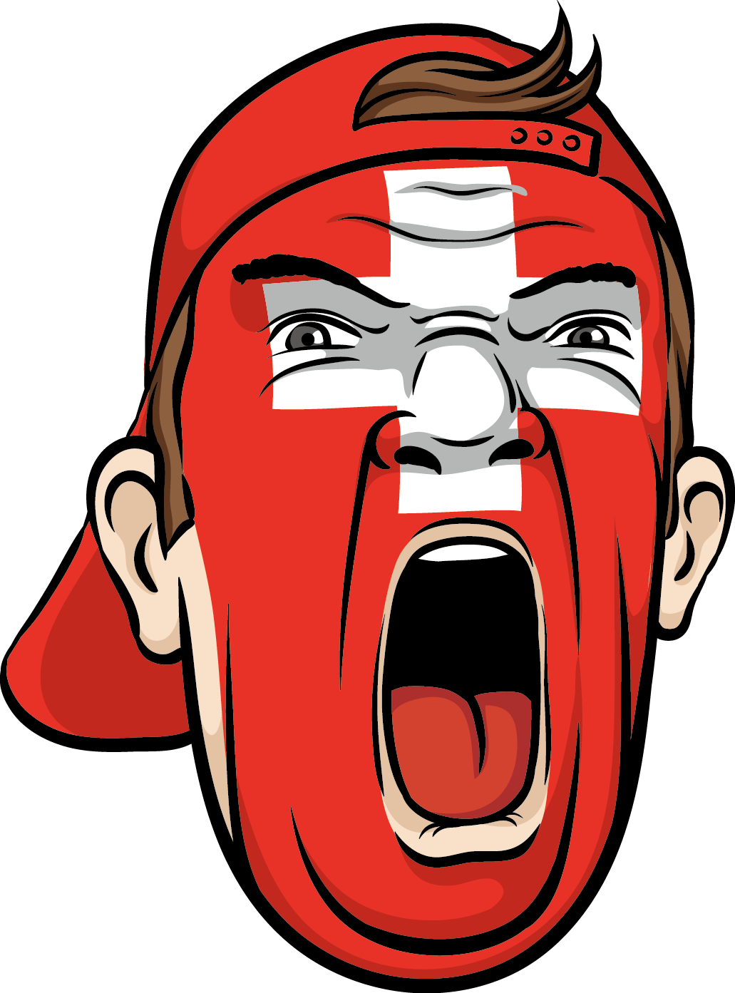 Yelling Swiss Face PNG Image