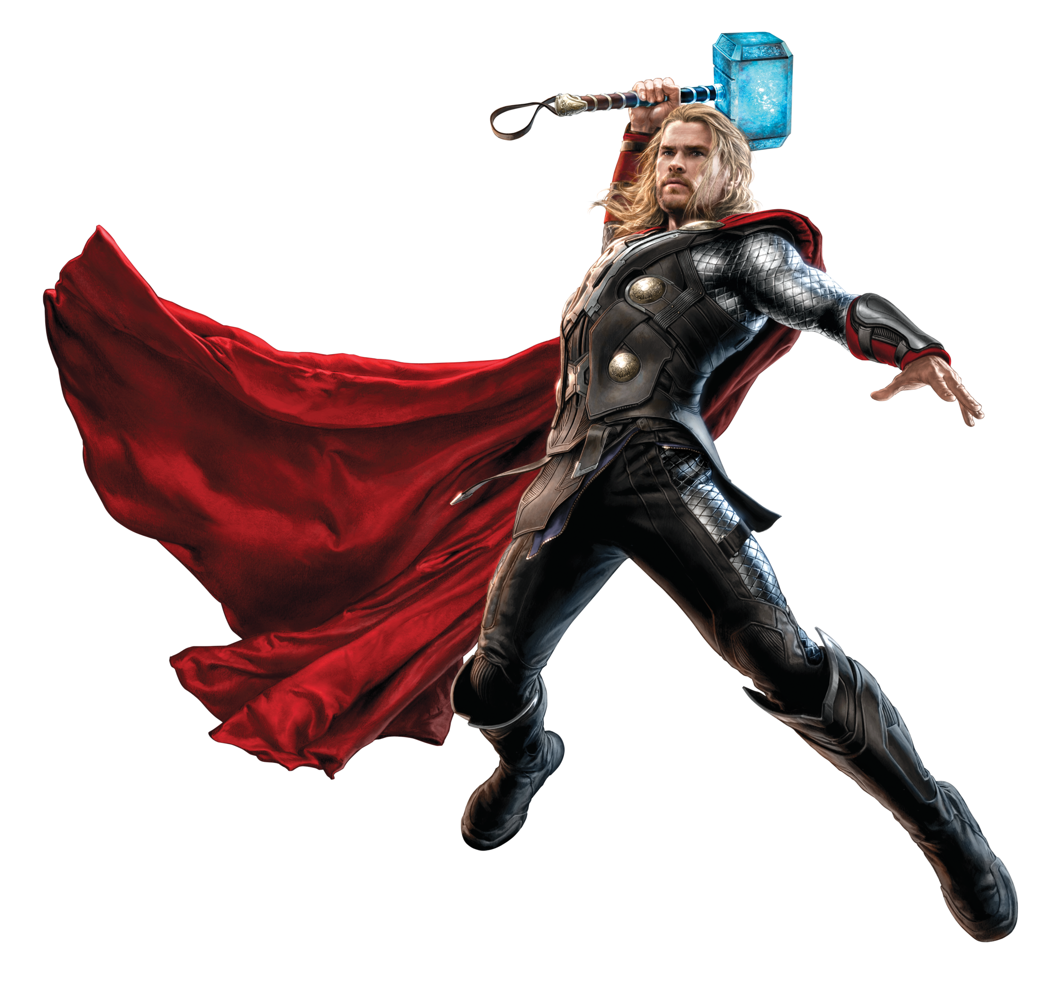 Thor Fighting with his Hammer PNG Image