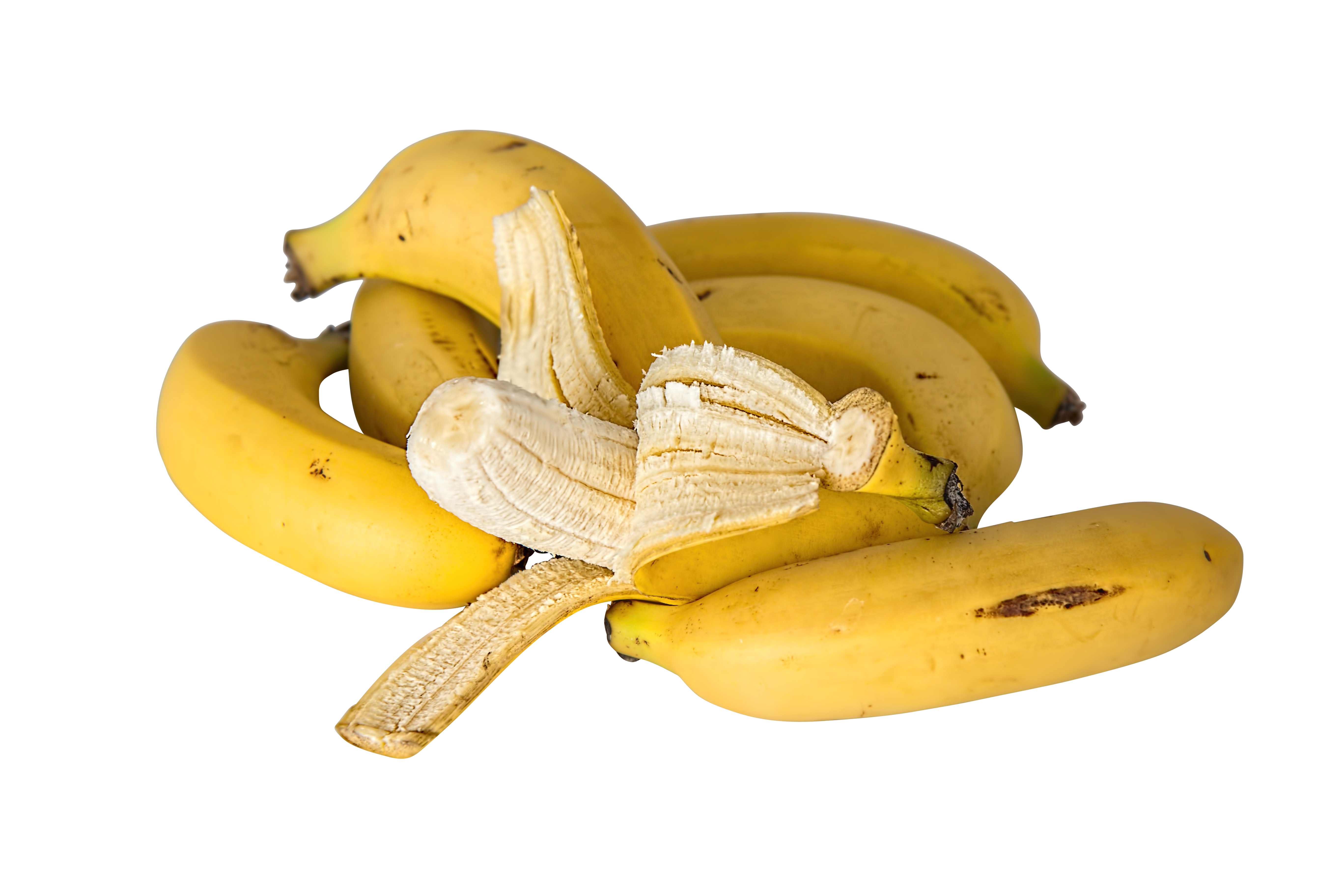 Unpeeled and Peeled Bananas PNG Image