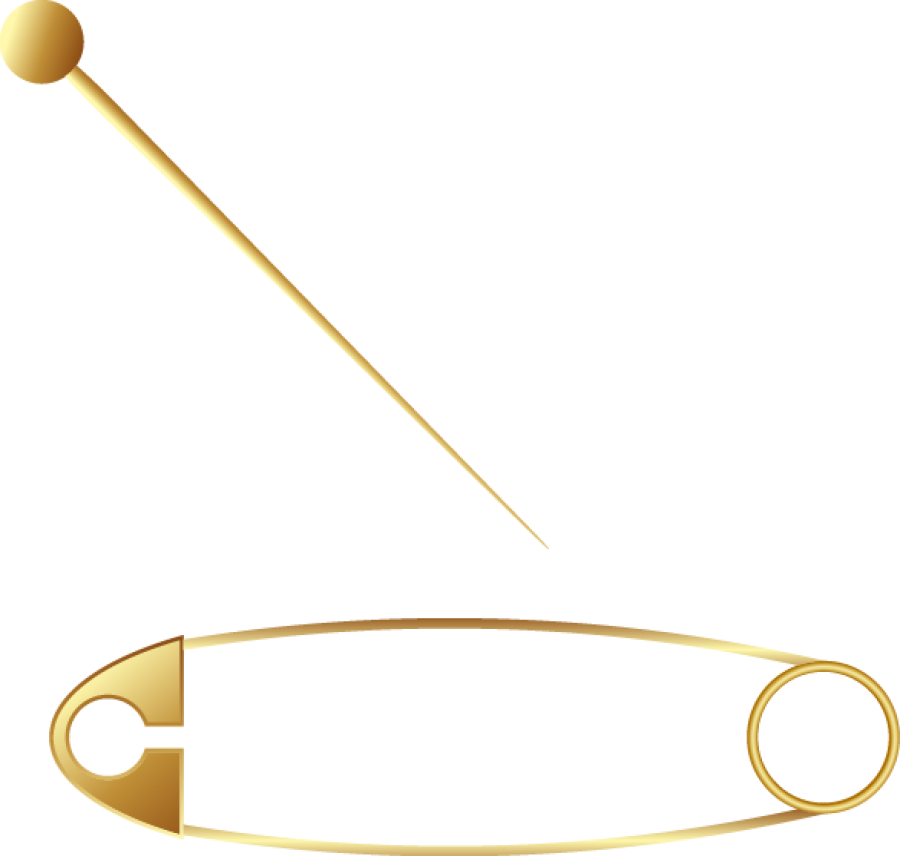 Golden Brooch Pin Safety Pin's PNG Image PurePNG Free transparent