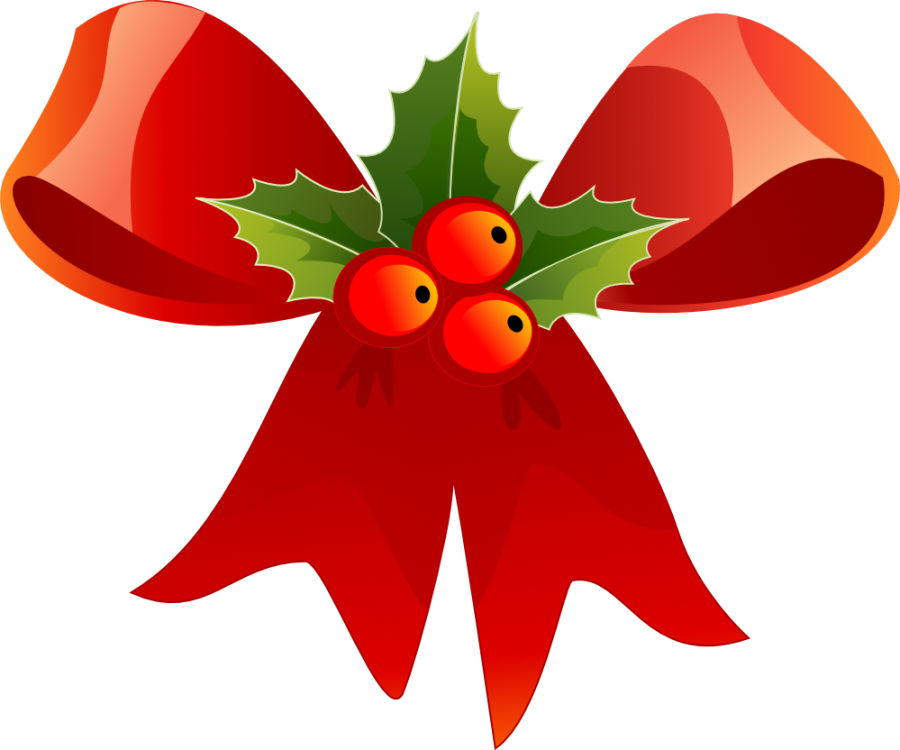 Red Ribbon Christmas With Mistletoe Png Image Purepng Free Transparent Cc Png Image Library
