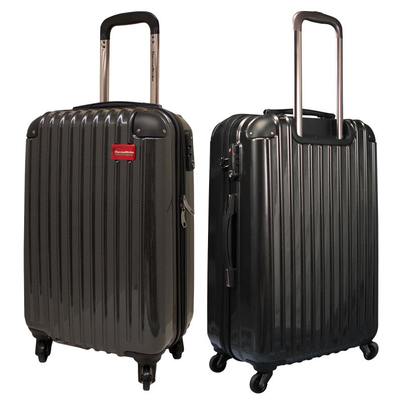 black shiny suitcase