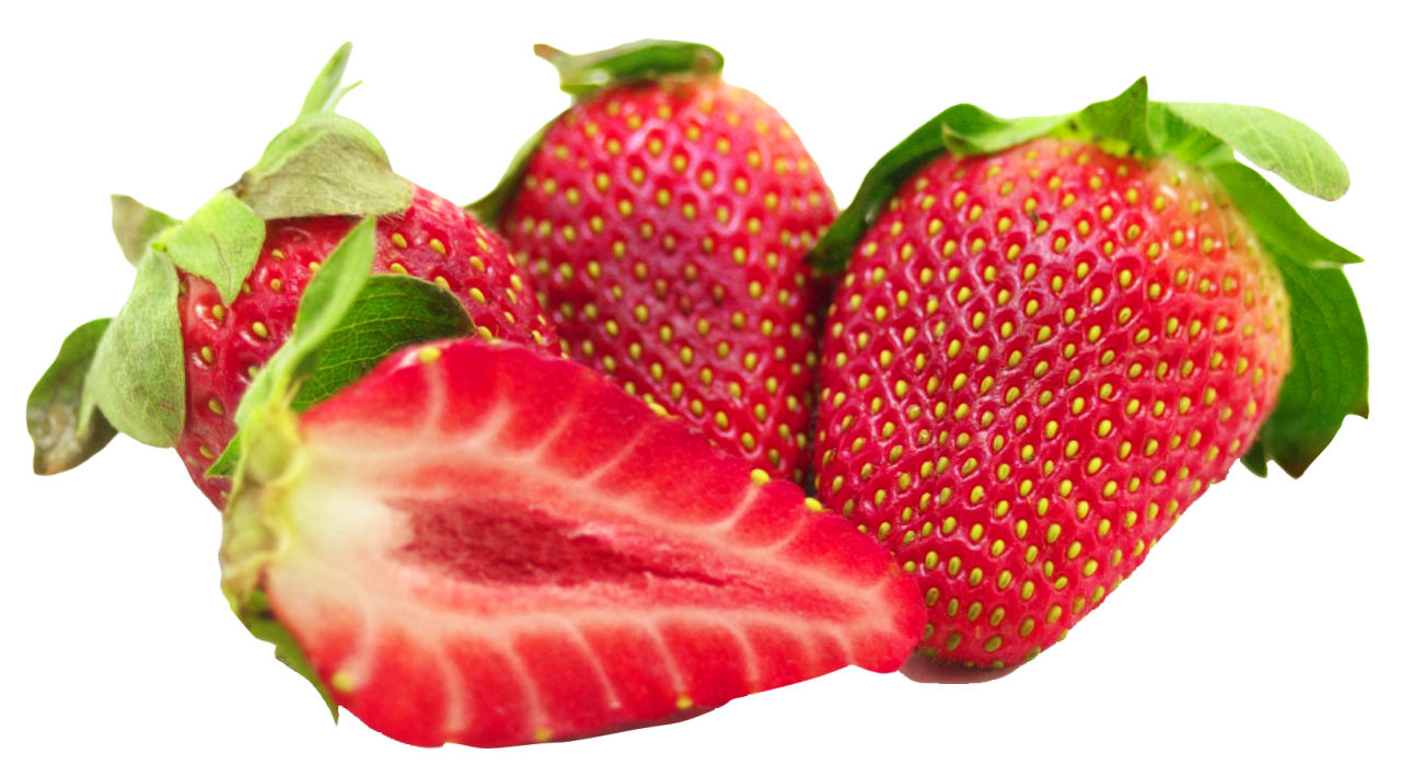 Strawberries With Leaf And Sliced Png Image Purepng Free