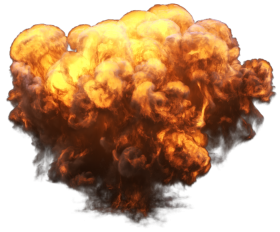 Big Explosion with Fire and Smoke PNG