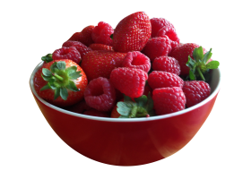 Bowl Full of Strawberries PNG