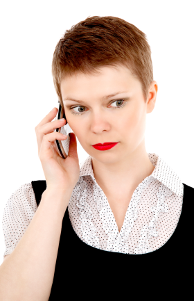 Business Woman on Mobile Phone PNG