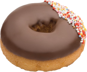Chocolate and round sprinkle Donuts PNG