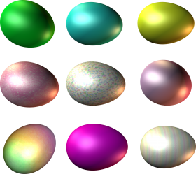 Colorful Shiny Eggs PNG