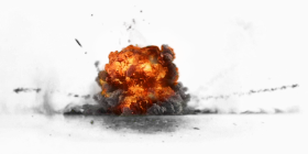 Explosion With Fire and Dark Smoke PNG