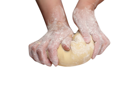 Hands Kneading Flour PNG