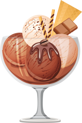Ice Cream Scoops in Bowl PNG